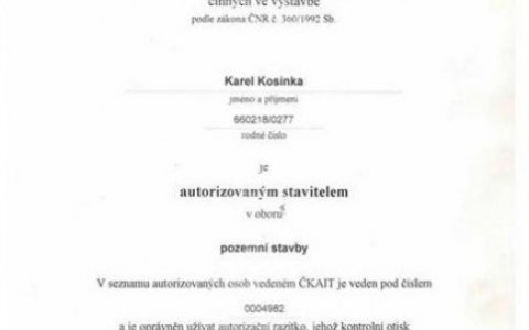 Osvědčení o autorizaci